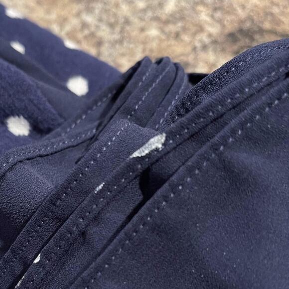 Chaps Sweater 3/4 Sleeve Polka Dot Cottage Preppy Classic Feminine Retro Blue 2X - Picture 6 of 7